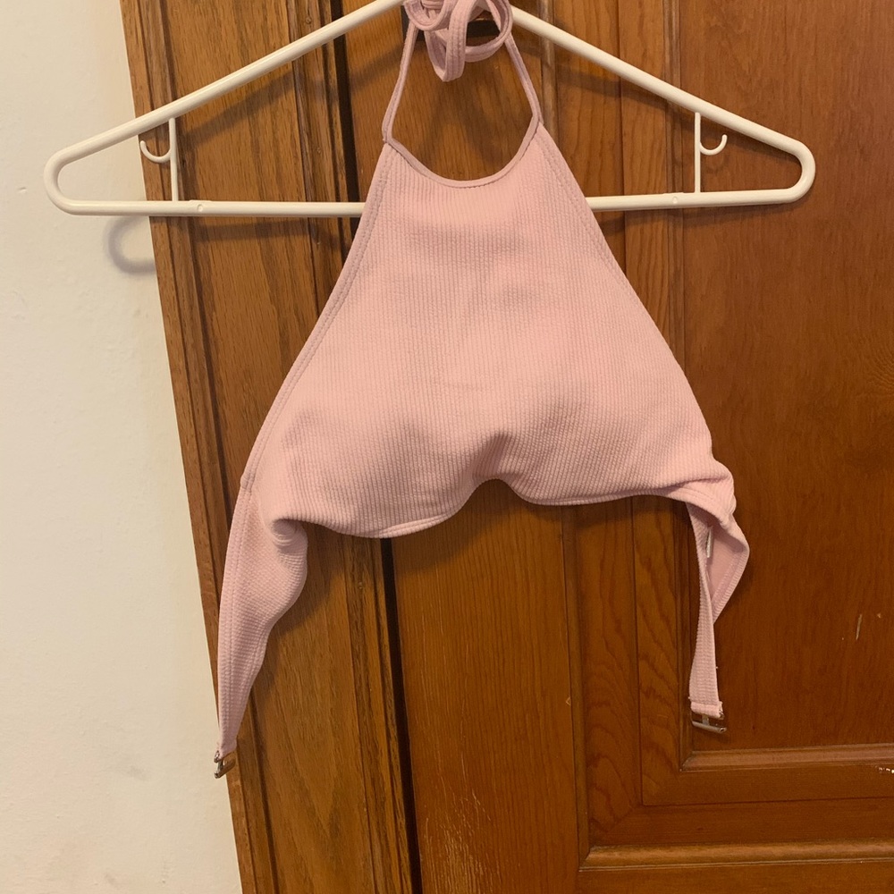 Pink bikini top halter